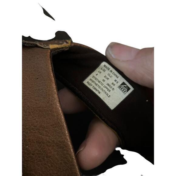 Reef Men's Brown Twinpin Rubber Flip Flop Sandals Size 8 - Picture 4 of 5